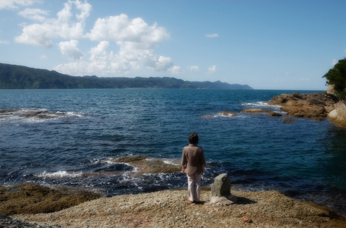 The panoramic view of the western Shimane Peninsula from Anashio.